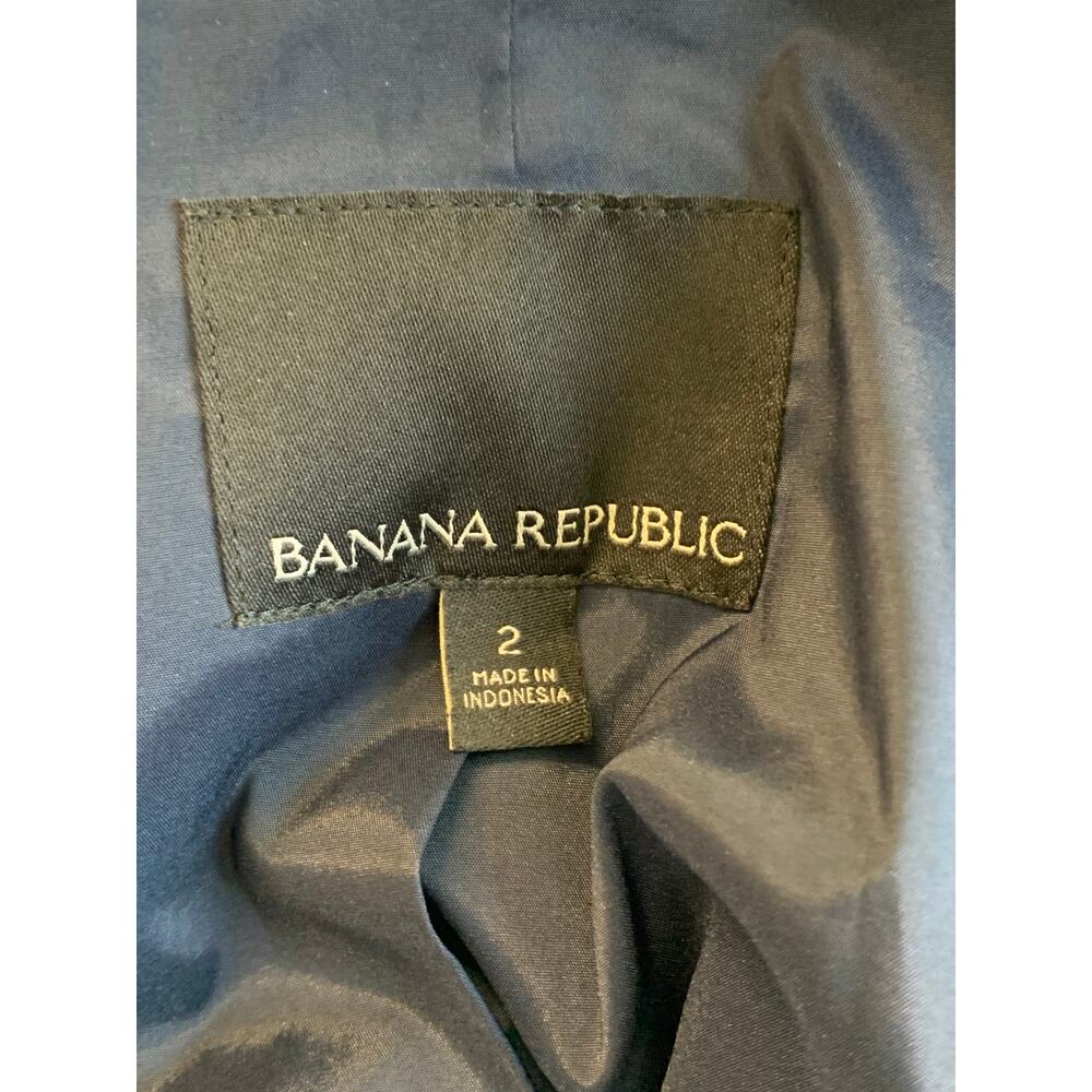Banana Republic Women’s Wool Blend Blazer Coat Long Sleeves Navy Blue Size 2 - Picture 3 of 5